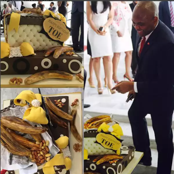 Photos: See The Unique Cake Nigerian Billionaire Tony Elumelu Used For His Birthday